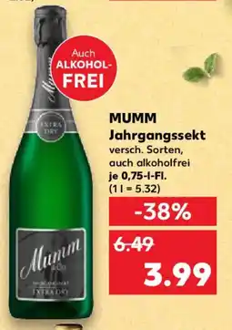 Kaufland Mumm Jahrgangssekt Angebot