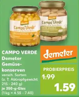 Kaufland CAMPO VERDE demeter Gemüsekonserven Angebot