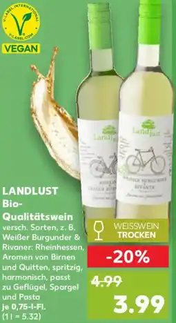 Kaufland LANDLUST Bio Qualitätswein Angebot