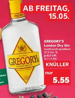 Kaufland GREGORY'S London Dry Gin Angebot