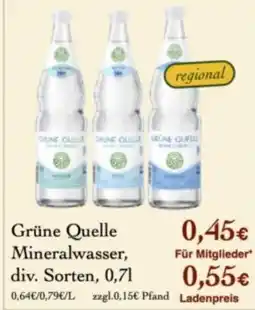 LPG Biomarkt Grüne Quelle Mineralwasser, Angebot