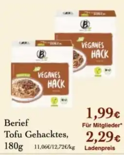 LPG Biomarkt Berief Tofu Gehacktes, Angebot