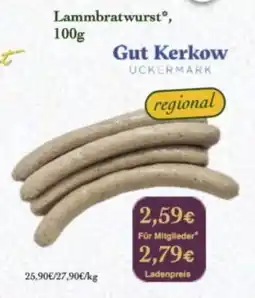 LPG Biomarkt Gut Kerkow Lammbratwurst Angebot