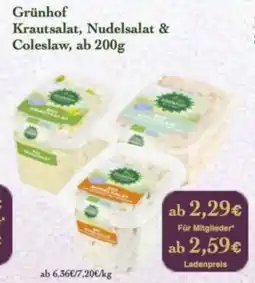 LPG Biomarkt Grünhof Krautsalat, Nudelsalat & Coleslaw Angebot