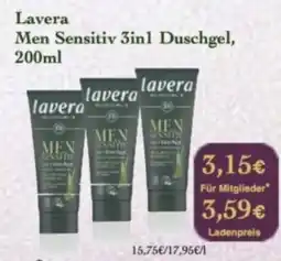 LPG Biomarkt Lavera Men Sensitiv 3in1 Duschgel Angebot