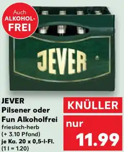 Kaufland JEVER Pilsener oder Fun Alkoholfrei Angebot