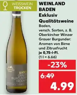 Kaufland WEINLAND BADEN Exklusiv Qualitätsweine Angebot
