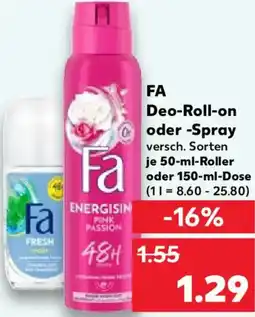 Kaufland FA Deo-Roll-on oder Spray Angebot