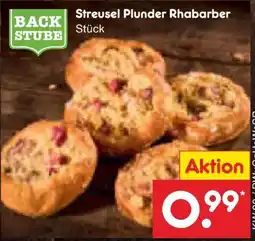 Netto Marken-Discount Netto Backstube Streusel Plunder Rhabarber Angebot