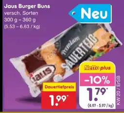 Netto Marken-Discount Jaus Bakery Burger-Buns Angebot