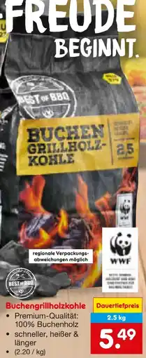 Netto Marken-Discount Best of BBQ Buchen-Grillholzkohle Angebot