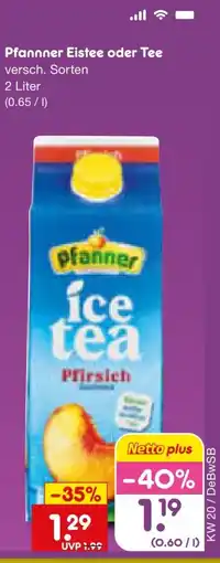 Netto Marken-Discount Pfanner Ice Tea Angebot