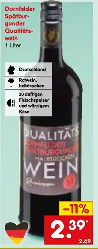 Netto Marken-Discount Dornfelder Spätburgunder Angebot