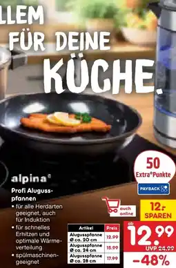 Netto Marken-Discount Alpina Haushalt Aluguss Profi Pfanne Angebot