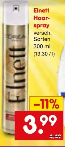 Netto Marken-Discount L'Oréal Paris Elnett Haarspray Angebot