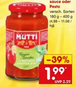 Netto Marken-Discount Mutti Pastasauce Angebot
