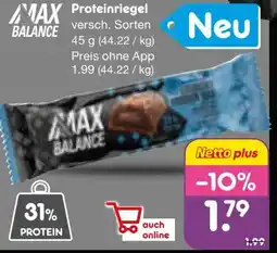 Netto Marken-Discount Max Balance Protein Riegel Angebot