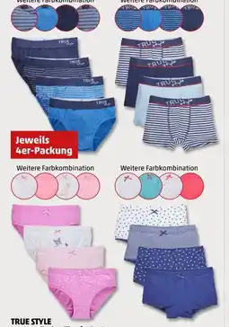 PENNY True Style Kinder Unterwäsche 4er-Packung Angebot