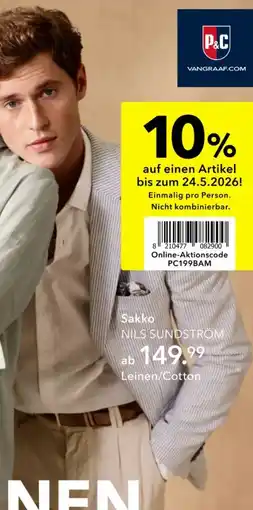 Peek & Cloppenburg Hamburg Nils Sundström Herren Sakko Angebot