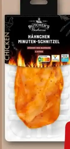 REWE Center Butcher’s Barbecue Hähnchen-Minuten Schnitzel Angebot