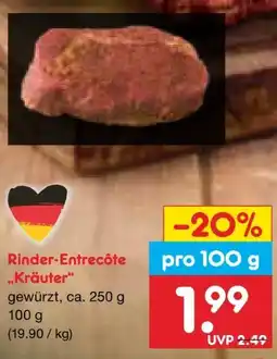 Netto Marken-Discount Mariniertes Rinder-Entrecôte Kräuter Angebot
