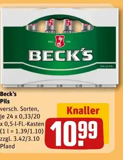 REWE Beck's Pilsener Angebot