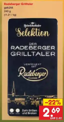 Netto Marken-Discount Heinrichsthaler Der Radeberger Grilltaler Bierkäse Angebot