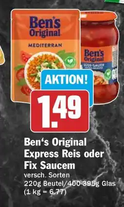 HIT Ben‘s Original Express Reis oder Fix Saucem Angebot