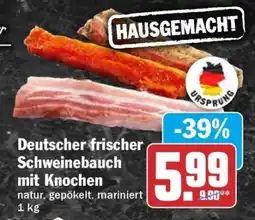 HIT Deutscher frischer Schweinebauch mit Knochen Angebot