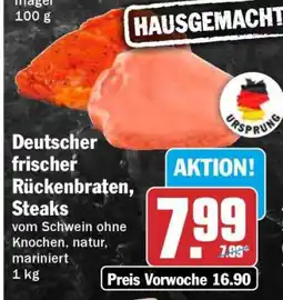 HIT Deutscher frischer Rückenbraten, Steaks Angebot