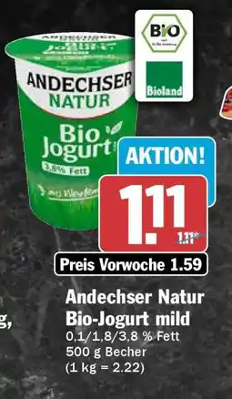 HIT Andechser Natur Bio Jogurt mild Angebot