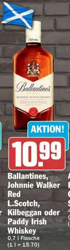 HIT Ballantines, Johnnie Walker Red L.Scotch, Kilbeggan oder Paddy Irish Whiskey Angebot