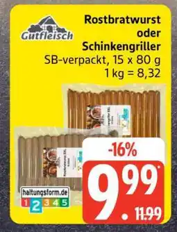 Edeka Rostbratwurst oder Schinkengriller Angebot