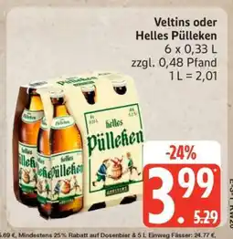 Edeka Veltins oder Helles Pülleken Angebot