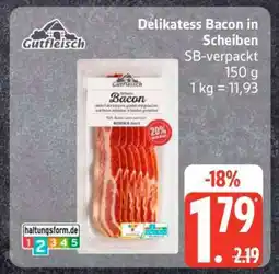 Edeka Delikatess Bacon in Scheiben Angebot