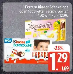 Edeka Ferrero Kinder Schokolade oder Yogurette Angebot