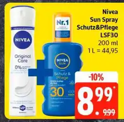 Edeka Nivea Sun Spray Schutz&Pflege LSF30 Angebot