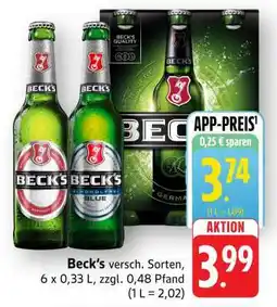 Edeka Beck's versch . Sorten Angebot