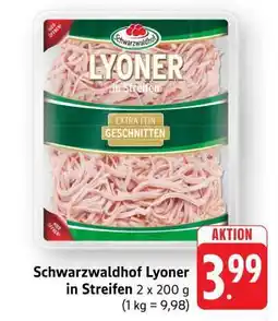 Edeka Schwarzwaldhof Lyoner in Streifen Angebot
