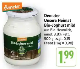 Edeka Demeter Unsere Heimat Bio-Joghurt mild Angebot