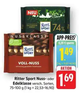 Edeka Ritter Sport Nuss- oder Edelklasse Angebot