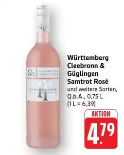 Edeka Württemberg Cleebronn & Güglingen Samtrot Rosé Angebot