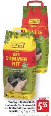 Edeka ProFagus Buchen Grill-Holzkohle Der Sommerhit oder Grillis Grill-Holzkohlebriketts Angebot