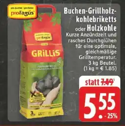 Edeka Buchen-Grillholzkohlebriketts oder Holzkohle Angebot