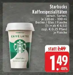 Edeka Starbucks Kaffeespezialitäten Angebot