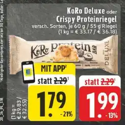 Edeka KoRo Deluxe oder Crispy Proteinriegel Angebot