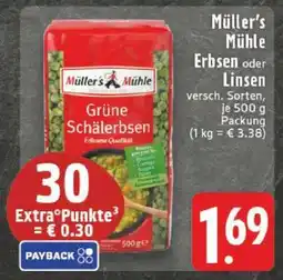 Edeka Müller's Mühle Erbsen oder Linsen Angebot
