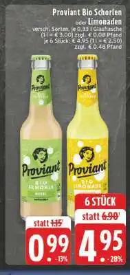 Edeka Proviant Bio Schorlen oder Limonaden Angebot