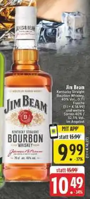 Edeka Jim Beam Kentucky Straight Bourbon Whiskey Angebot