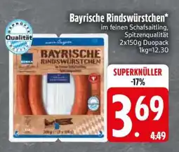 Edeka Bayrische Rindswürstchen Angebot